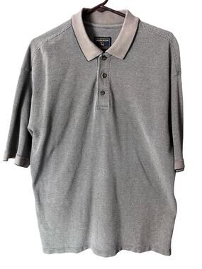 Woolrich Men’s Vintage Polo Shirt Large Gold Sporty Comfortable Microchecked
